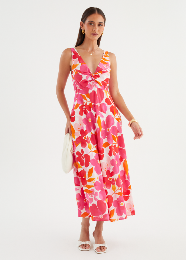 Alisina Midi Dress - Pink Flowers