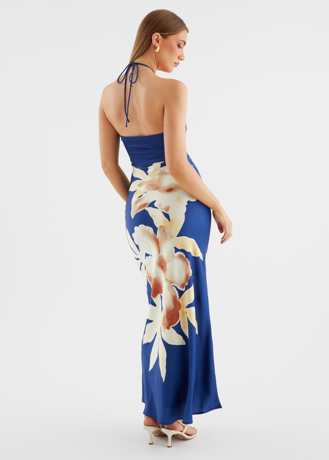 Neisha Halter Maxi Dress - Navy Floral