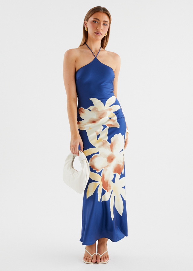 Neisha Halter Maxi Dress - Navy Floral