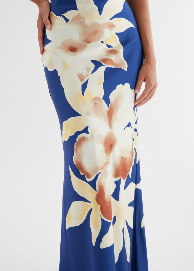 Neisha Halter Maxi Dress - Navy Floral