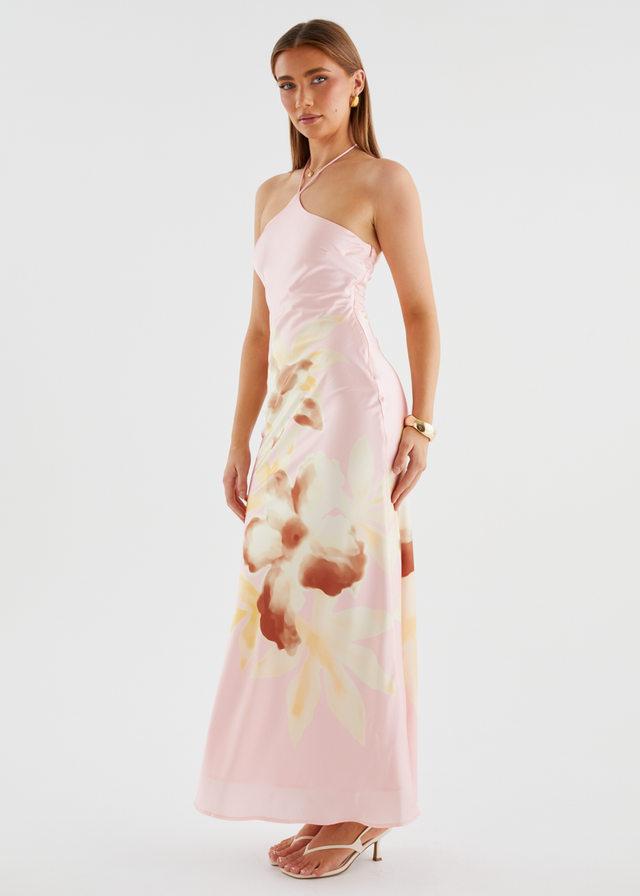 Neisha Halter Maxi Dress - Pink Floral