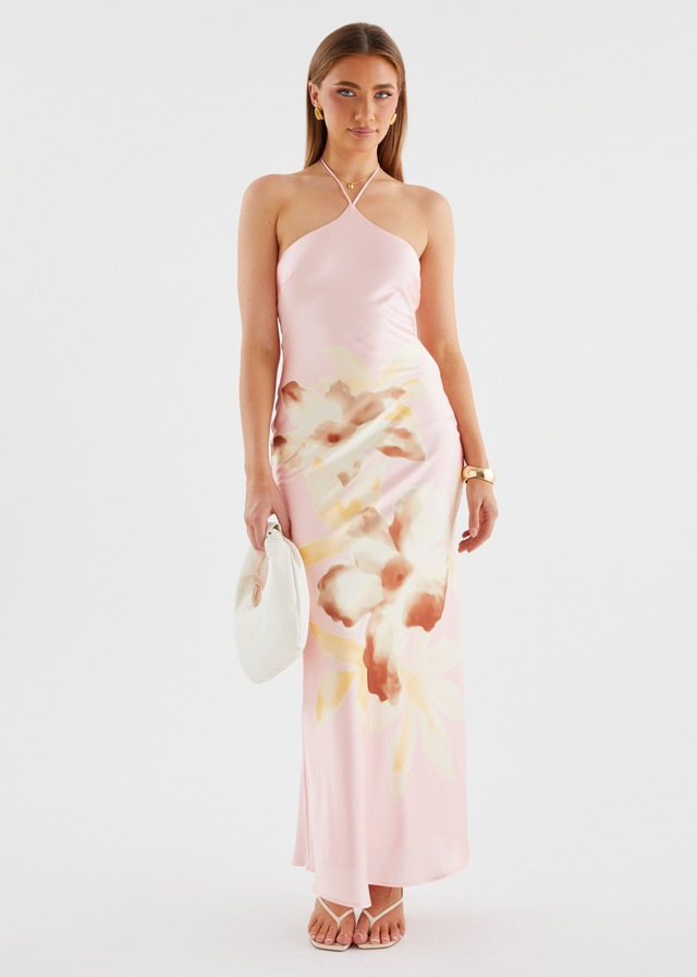 Neisha Halter Maxi Dress - Pink Floral