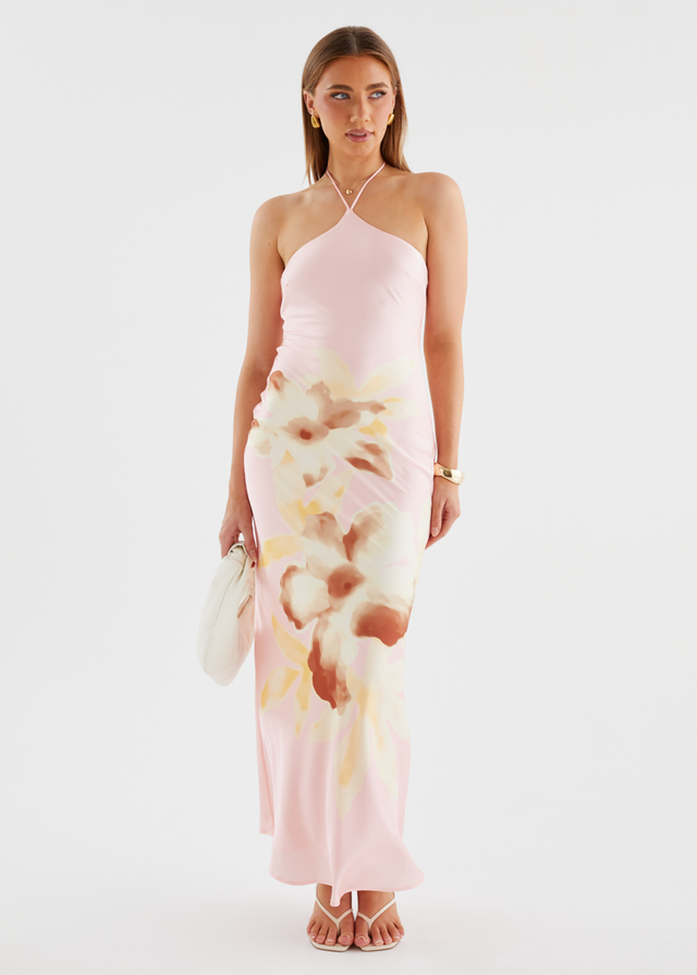 Neisha Halter Maxi Dress - Pink Floral