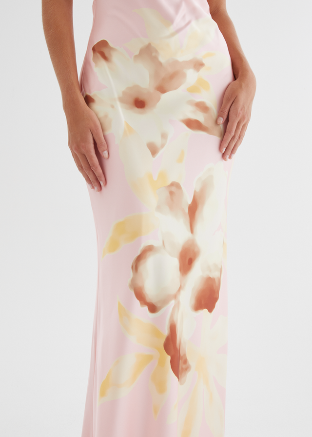 Neisha Halter Maxi Dress - Pink Floral