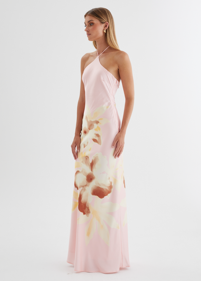 Neisha Halter Maxi Dress - Pink Floral