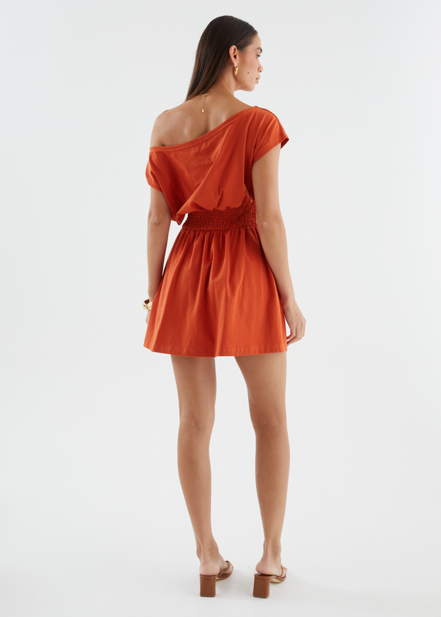 Dustan Drop Shoulder Dress - Orange