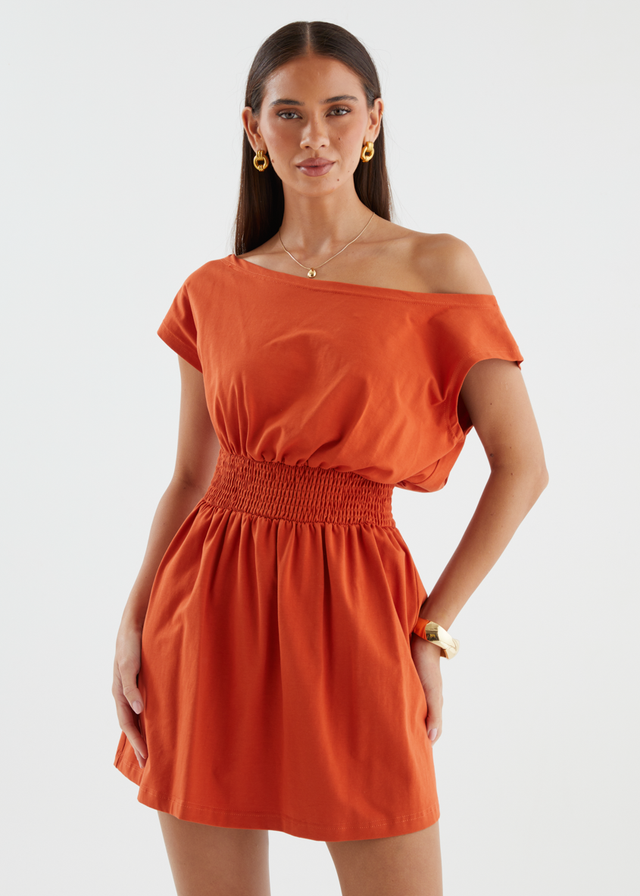Dustan Drop Shoulder Dress - Orange