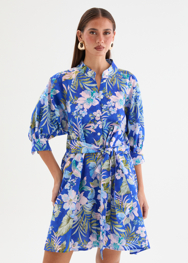 Tasnia Dress - Cobalt Garden