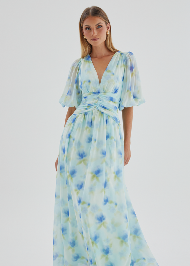 Aubree Maxi Dress - Ocean Flora