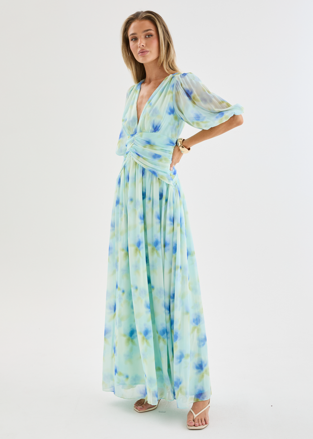 Aubree Maxi Dress - Ocean Flora