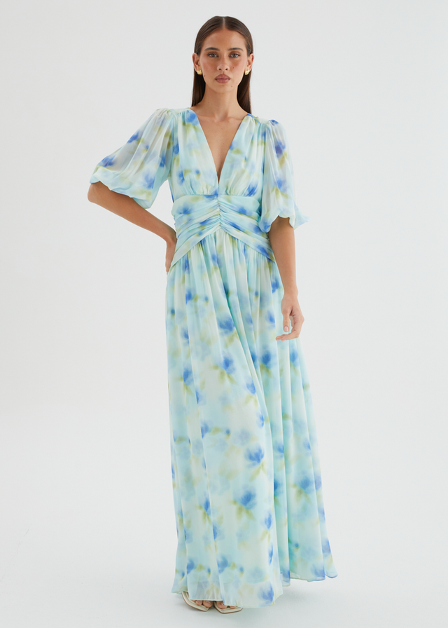 Aubree Maxi Dress - Ocean Flora