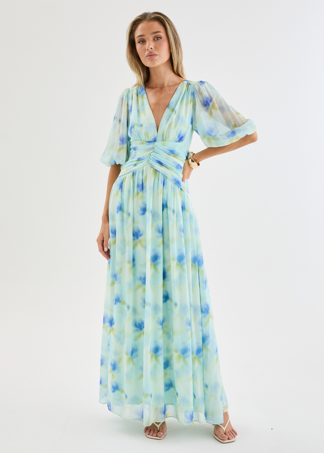 Aubree Maxi Dress - Ocean Flora