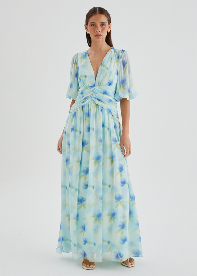 Aubree Maxi Dress - Ocean Flora