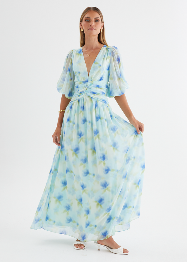 Aubree Maxi Dress - Ocean Flora