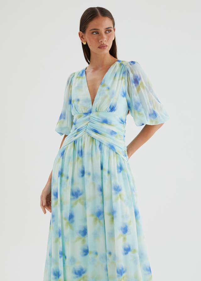 Aubree Maxi Dress - Ocean Flora