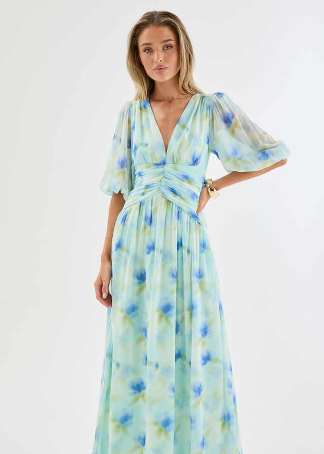 Aubree Maxi Dress - Ocean Flora