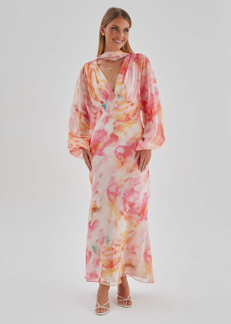 dressing for burns SEROYA Swan Maxi Dress in Pink