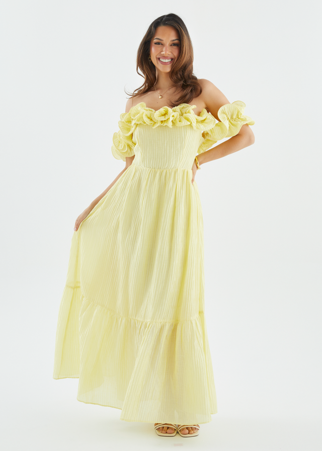 Marlow Off Shoulder Maxi Dress - Lemon