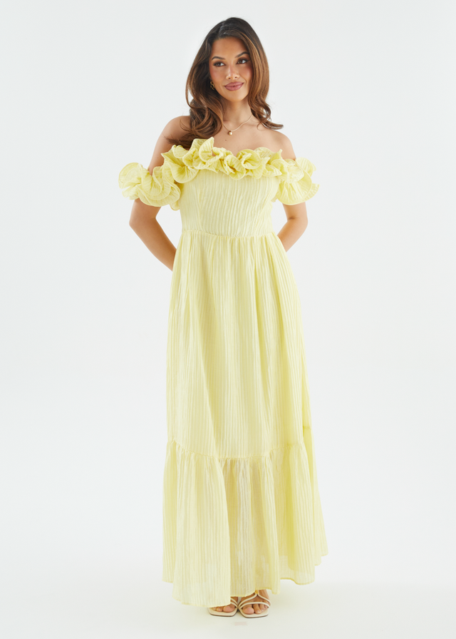 Marlow Off Shoulder Maxi Dress - Lemon