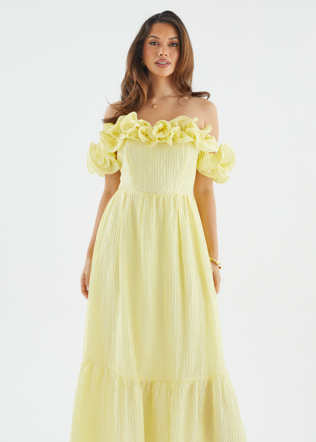 Marlow Off Shoulder Maxi Dress - Lemon