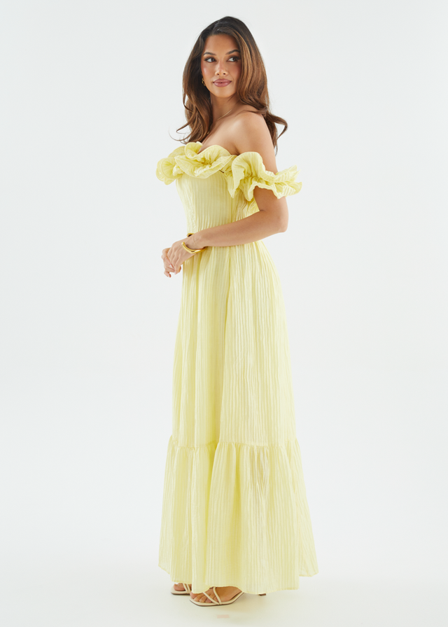 Marlow Off Shoulder Maxi Dress - Lemon