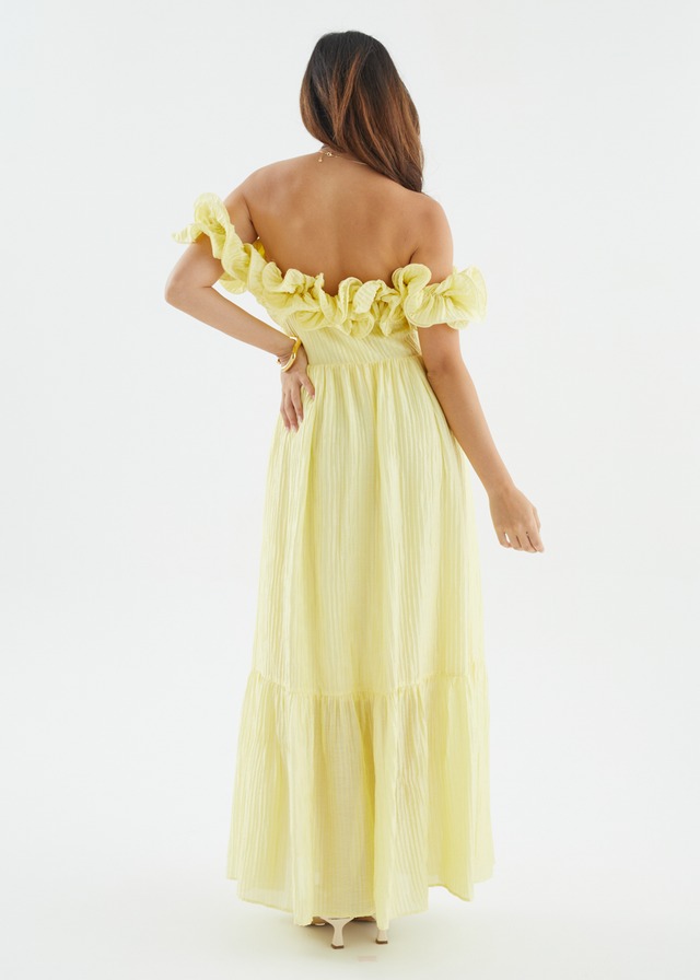 Marlow Off Shoulder Maxi Dress - Lemon