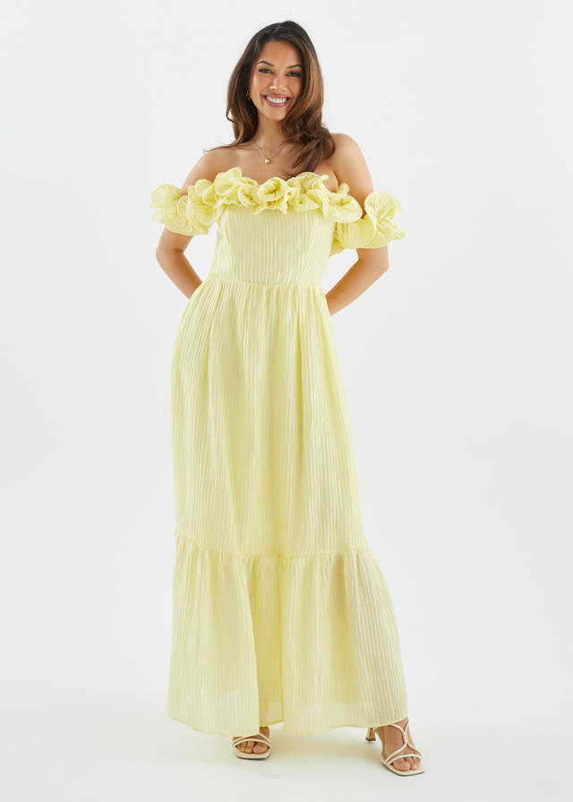 Marlow Off Shoulder Maxi Dress - Lemon