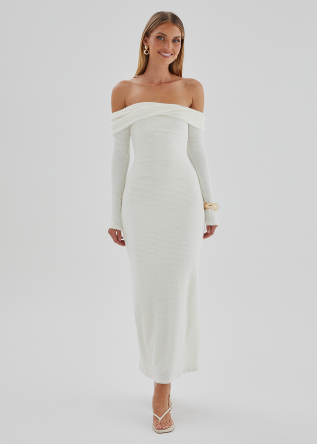 Ace Off Shoulder Maxi Dress - Cream
