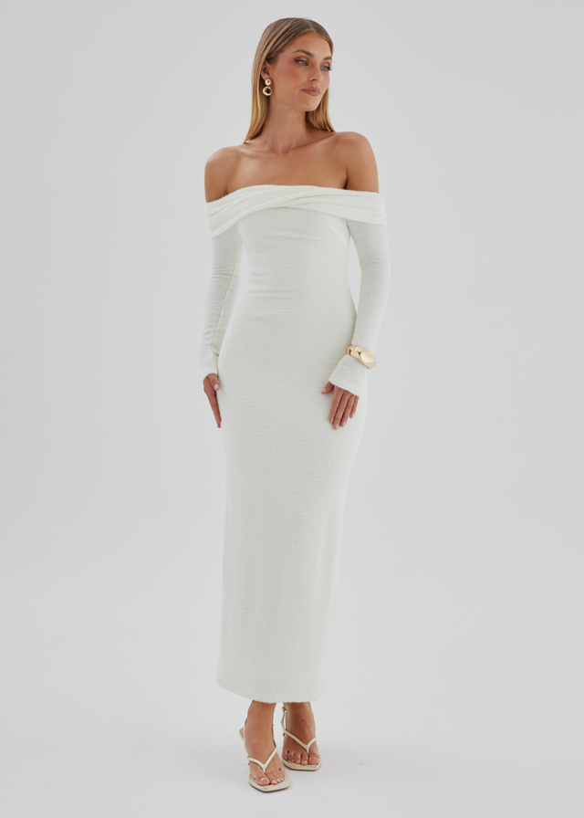 Ace Off Shoulder Maxi Dress - Cream