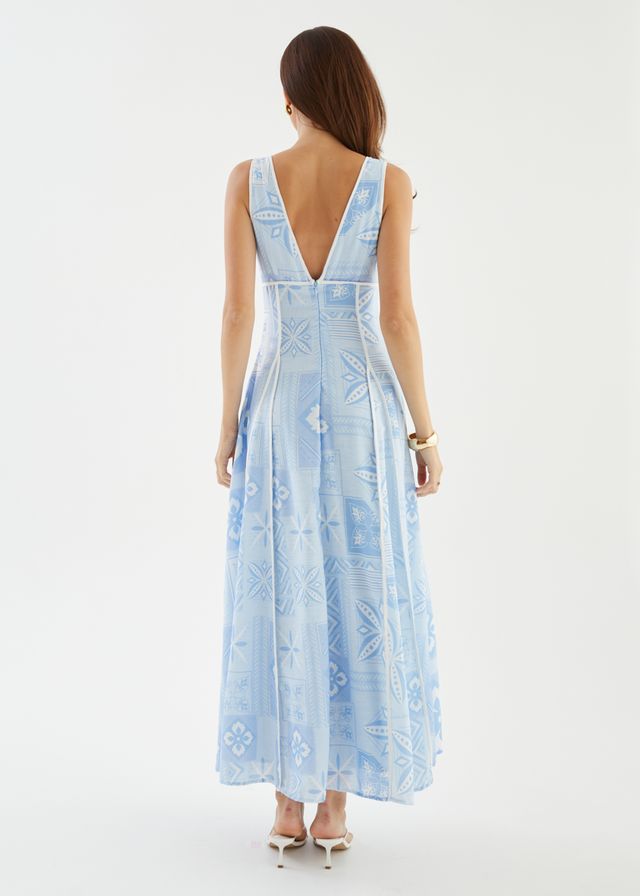 Fenix Maxi Dress - Blue Geo