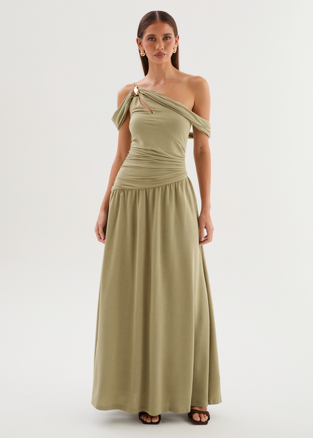 Kansas Off Shoulder Maxi Dress - Sage