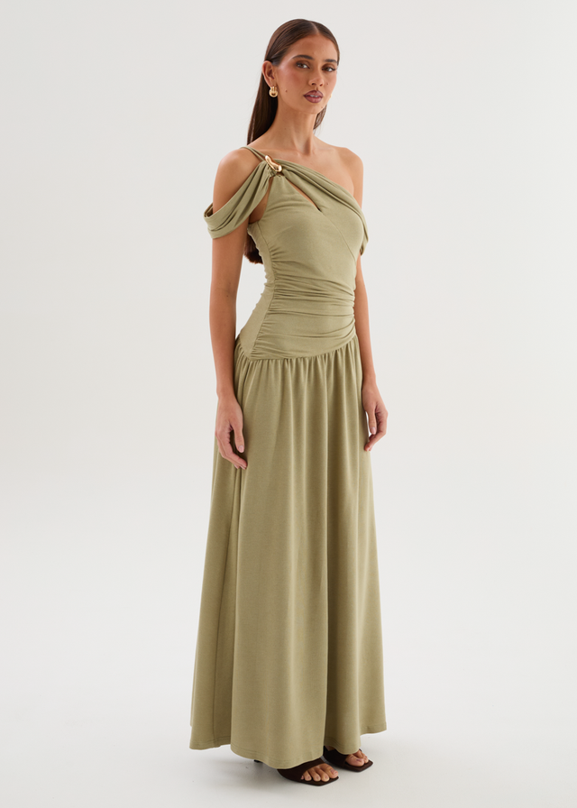 Kansas Off Shoulder Maxi Dress - Sage