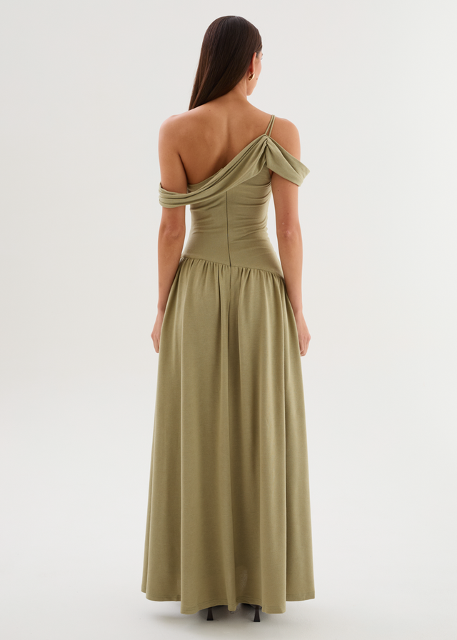 Kansas Off Shoulder Maxi Dress - Sage