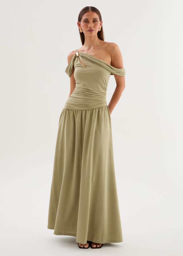 Kansas Off Shoulder Maxi Dress - Sage
