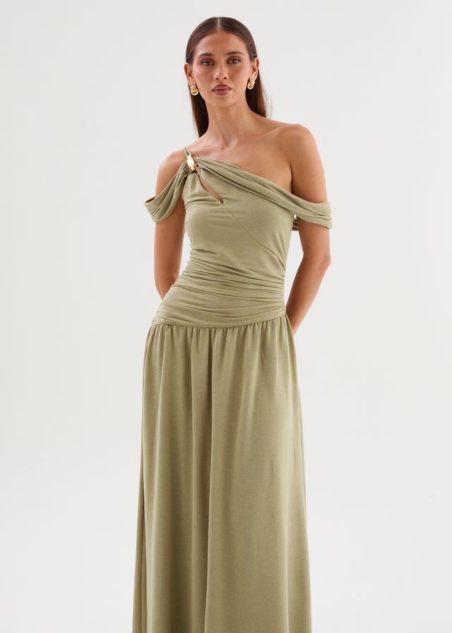 Kansas Off Shoulder Maxi Dress - Sage