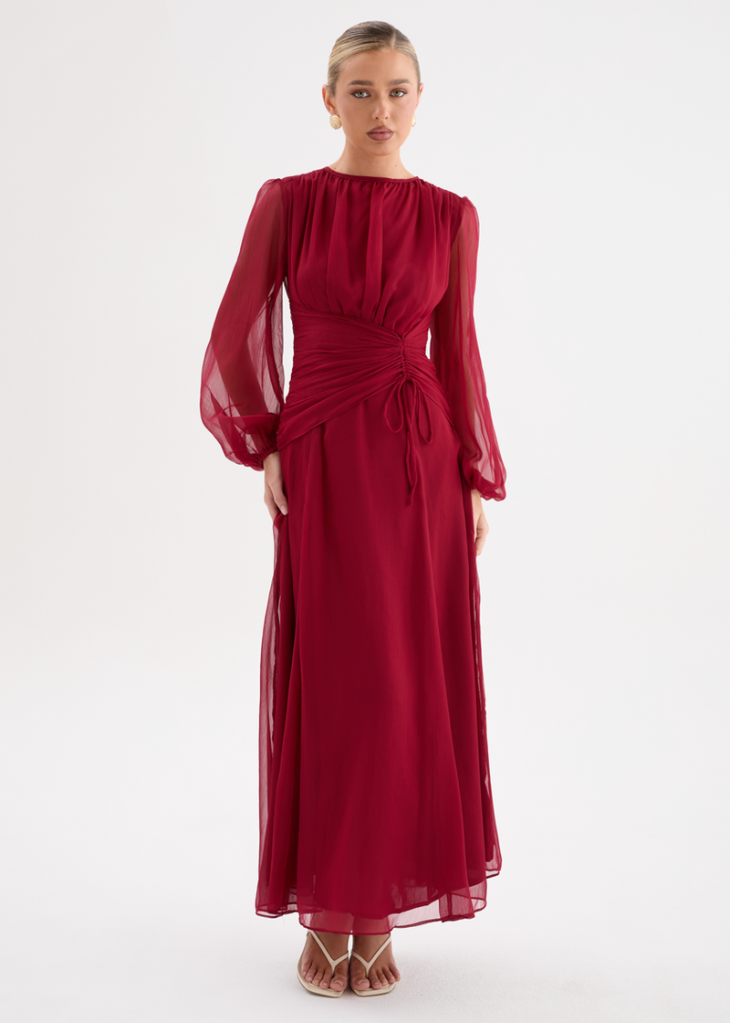 red wedding guest dress Wine Long Wedding-Guest Dress: Ladivine CH386 Wine / Medium Garden / Outdoor Can You Wear Red to
