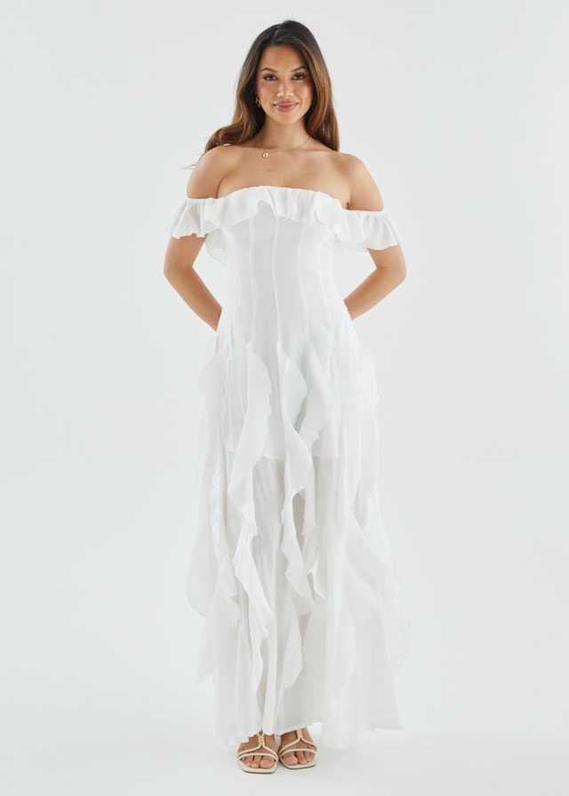 Ilana Off Shoulder Maxi Dress - White