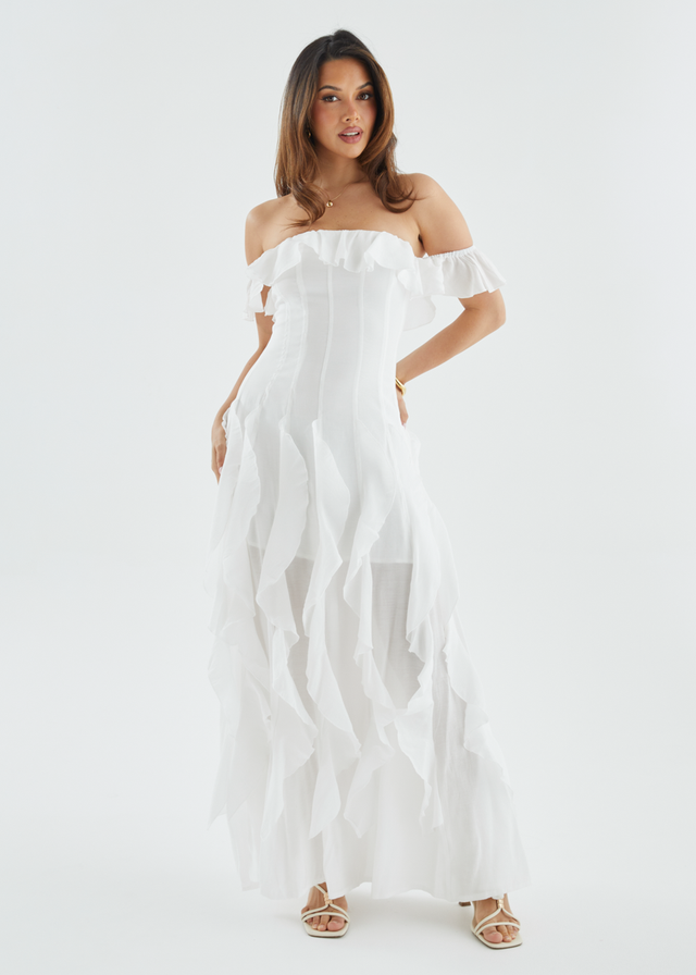 Ilana Off Shoulder Maxi Dress - White