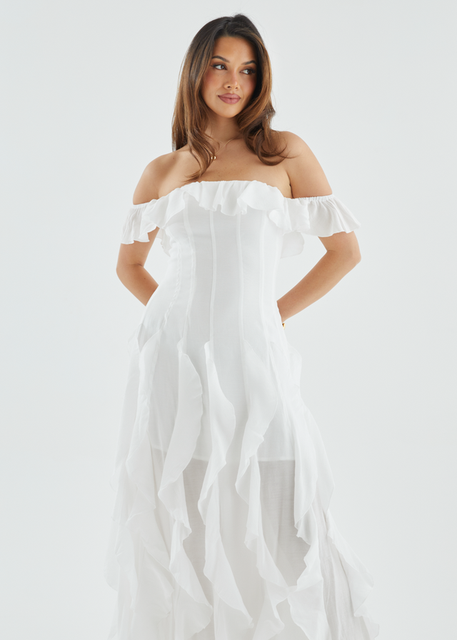 Ilana Off Shoulder Maxi Dress - White