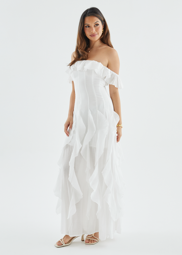Ilana Off Shoulder Maxi Dress - White
