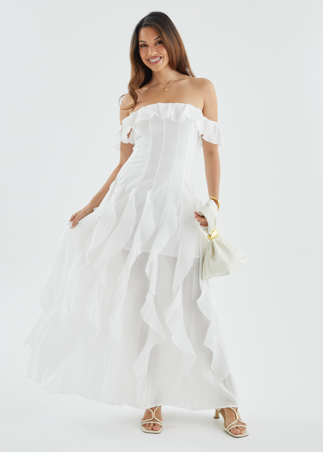 Ilana Off Shoulder Maxi Dress - White