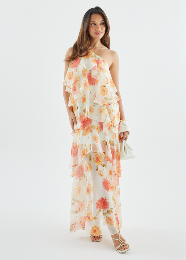 Telaena Halter Maxi Dress - Marigold Floral