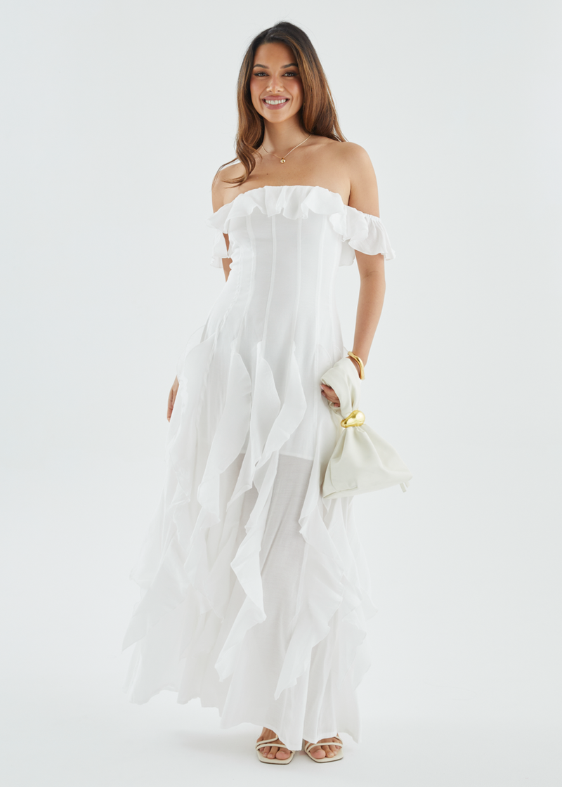 ilana maxi dress yellow Ilana Off Shoulder Maxi Dress