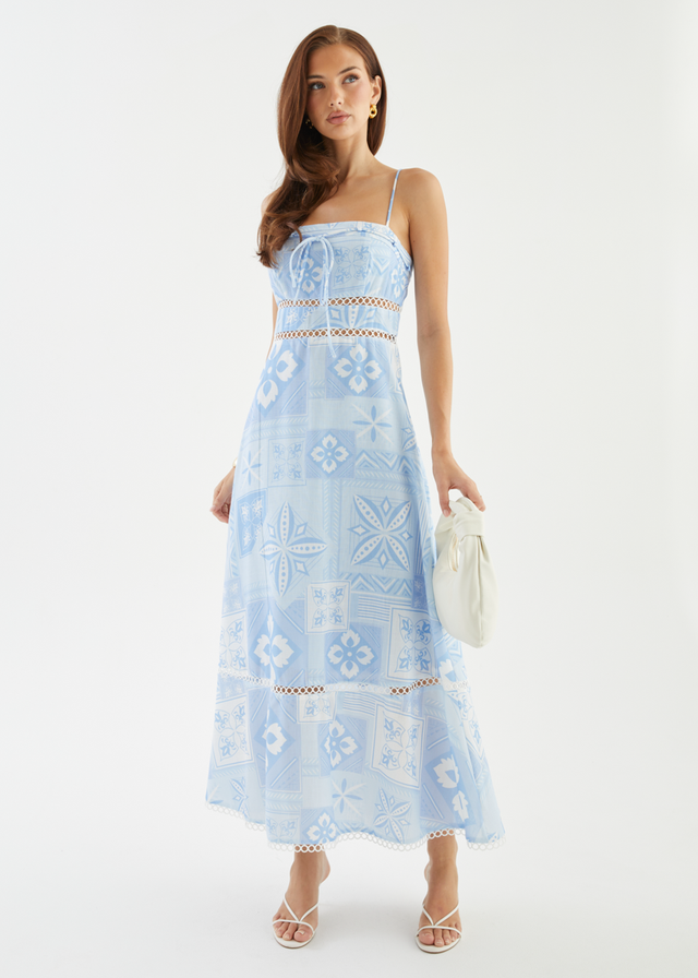 Indie Maxi Dress - Blue Geo