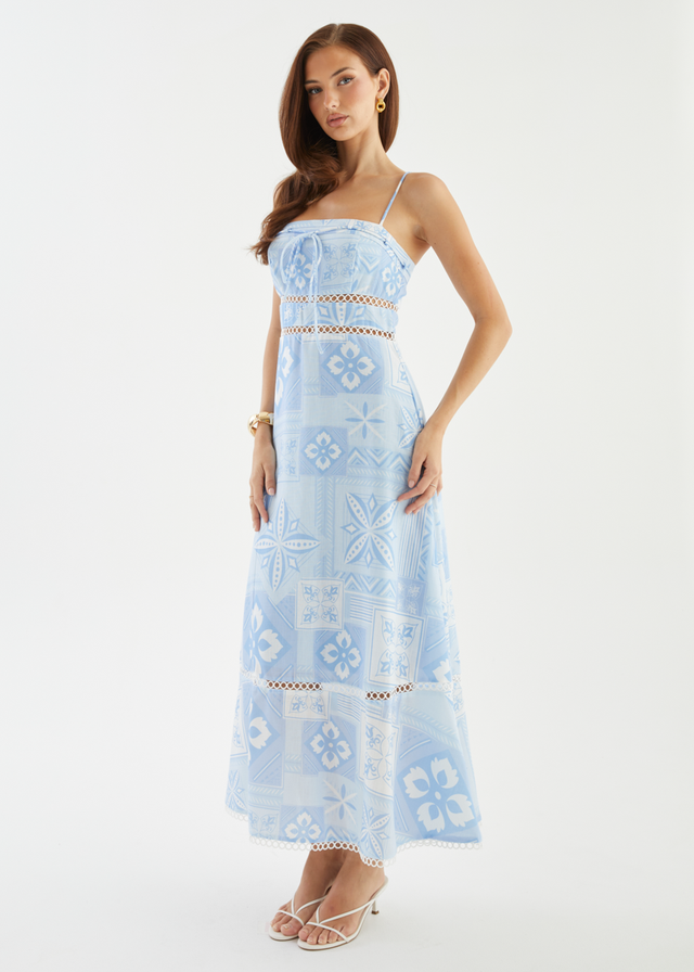 Indie Maxi Dress - Blue Geo
