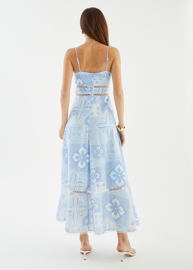 Indie Maxi Dress - Blue Geo