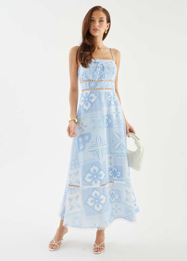 Indie Maxi Dress - Blue Geo