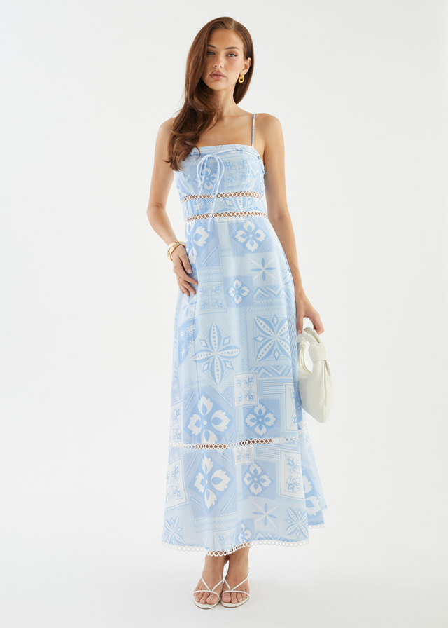 Indie Maxi Dress - Blue Geo