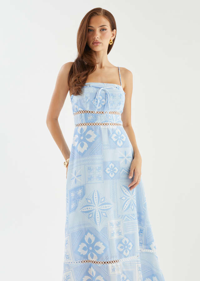 Indie Maxi Dress - Blue Geo