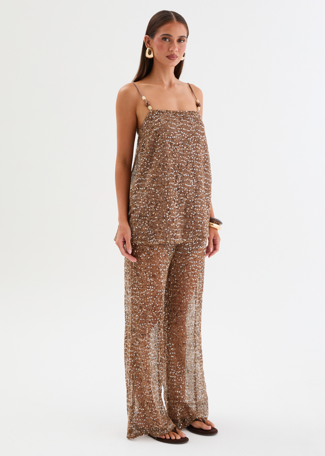Rosangela Sequin Mesh Set - Mocha